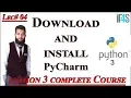 Python Tutorial in Urdu Hindi Download and Install PyCharm IDE For Python Developers