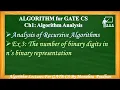 Ch 1 20 Analysis of Recursive Algorithms Ex 3 The number of binary digits in n s binary represent
