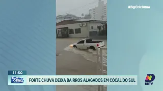 Chuva forte alaga bairros de Cocal do Sul