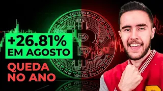 Bitcoin tem alta de 26,81% em agosto, mas acumula queda no ano! OPORTUNIDADE!