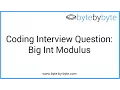 Interview Question Big Int Modulus