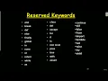 134 Reserved Keywords