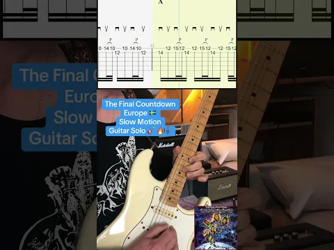Slow Motion 🎸🔥 - The Final Countdown 🇸🇪 guitar tab video