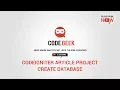 Codeigniter Article Project - Create Database