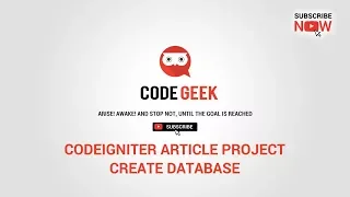 Codeigniter Article Project - Create Database