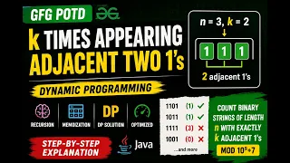 k Times Appearing Adjacent Two 1s Dynamic Programming