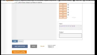 PGR 211 4 7 1 Arrays Output numbers in reverse