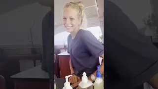 Today’s pass time on passage was making natural products! #sailingfamily #sailing #naturalproducts