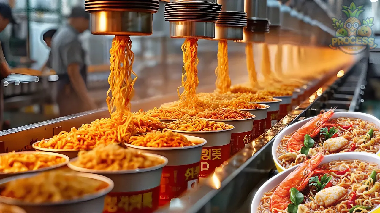 Outline Video Inside the Instant Noodles Factory | Noodles Factory Process