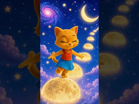 LOS GATOS Y LA LUNA 🐱🌙 Dibujos Animados #shorts #animation #dance #cat