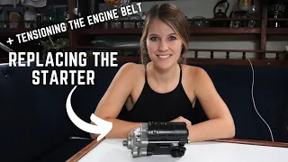 How to Replace the Starter on a M30 Universal Diesel Engine (+ Tension the Belt) | Catalina Sailboat