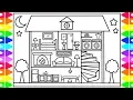 How to Draw a DOLL HOUSE for Kids Doll House Drawing for Kids Doll House Coloring Pages
