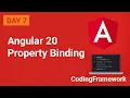 Angular 20 Tutorial Day 7 Property Binding Explained with Examples
