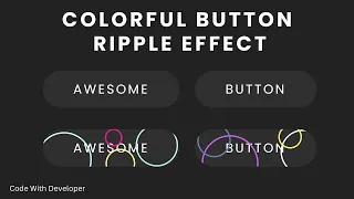 Colorful Button Ripple Effects HTML CSS JavaScript