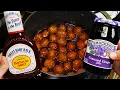 Grape Jelly Barbecue Meatballs Recipe - on the stove