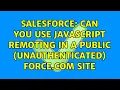 Salesforce Can you use Javascript Remoting in a public unauthenticated Force com site
