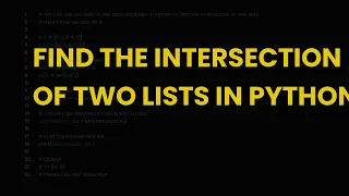Find the intersection of two lists in python