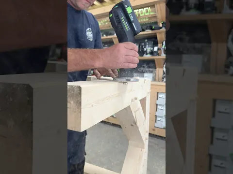 Putting a chamfer on parts of the workbench with the @festool-canada OFKC 500 router