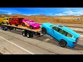 Download Lagu Flatbed Truck Mcqueen  Transportation with Truck   Pothole vs Car #010   BeamNG Drive
