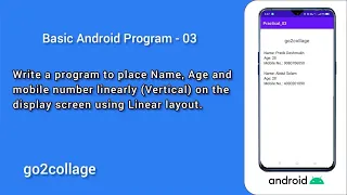 EP 03 Android Studio Basic Program I go2collage