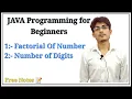 Factorial Number or Count number of digits in any Number Java Tutorial Full JAVA Course in Hindi