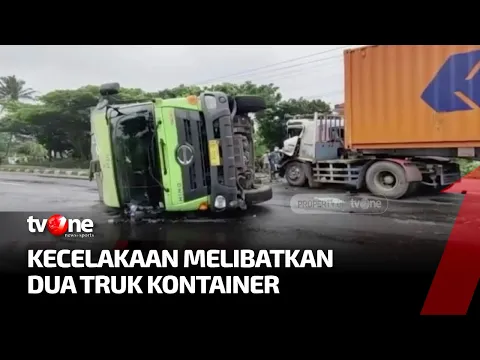 Kecelakaan Truk Kontainer di Boyolali, Truk Terguling dan Melintang di Tengah Jalan