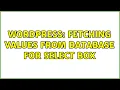 Wordpress Fetching values from database for select box