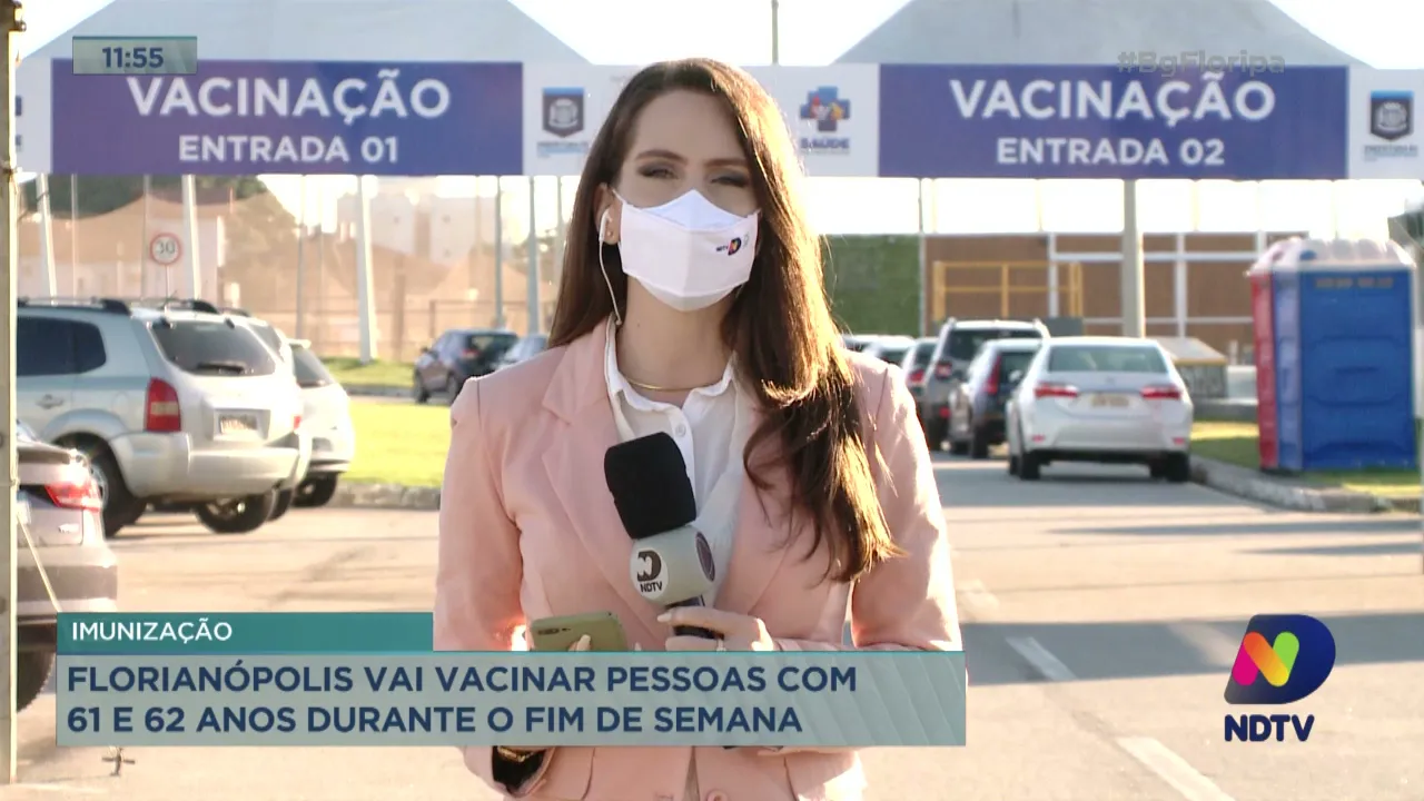 Florianópolis vai vacinar pessoas com 61 e 62 anos durante o fim de semana