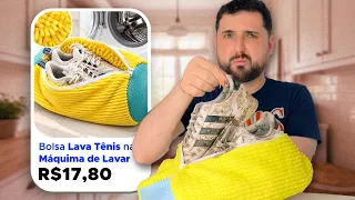 FUNCIONA? Testei o SACO que LAVA TÊNIS na máquina!