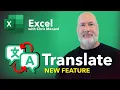 Excel TRANSLATE Function New Feature