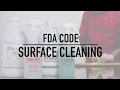 FDA Food Code Cleaning Different Surfaces