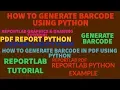 REPORTLAB REPORTLAB PYTHON TUTORIAL How To Generate Barcode In Pdf Using Python PART 39