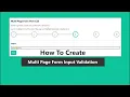 How to Create Multi Page Form with Input Validation Check HTML CSS JS