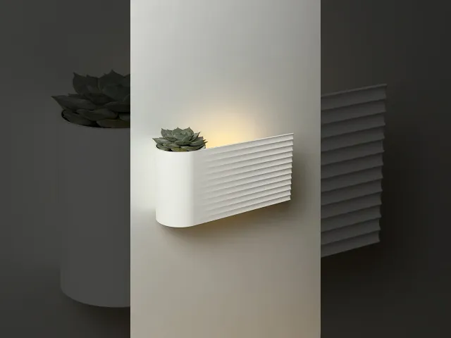 Aura, wall planter with light and key holder. video thumbnail