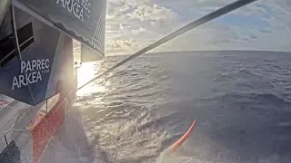 Vendee Globe Day14 FLYING Down From Rio, 3 Break Speed Records. Ondoard Malazia, MACSF, Vulnerable..