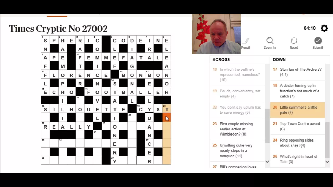 Solving the Times Crossword on 3rd April 2018
