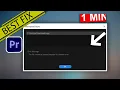Fixed - file cannot be opened because of a header error premiere pro tutorial