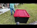Review of the 99 Husky 170-gallon Pro grip storage tote Black Friday Deal