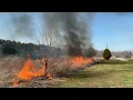 Camp Cullom Controlled Prairie Grass Burn - Part 1 with Backfire