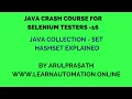 Java Crash course 16 Set Hash set Explained Tamil
