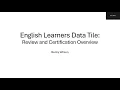 English Learners EL Application Overview in AIM