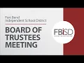 October 18 2021 - Regular Business Meeting FBISD Board of Trustees