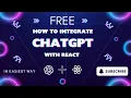 How to Integrate ChatGPT with React js Step-by-Step Tutorial for Beginners