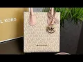 MICHAEL KORS Mercer Extra-Small Logo And Leather Crossbody Bag powder blush multi
