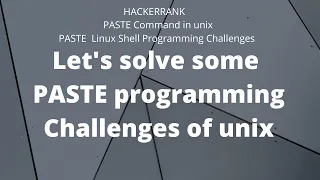 Tutorial Knowledge Paste Command in unix
