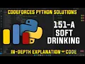 151A Soft Drinking Codeforces Python Solutions Explanation Walkthrough