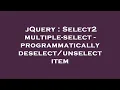 jQuery Select2 multiple-select - programmatically item