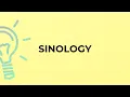 What is the meaning of the word SINOLOGY