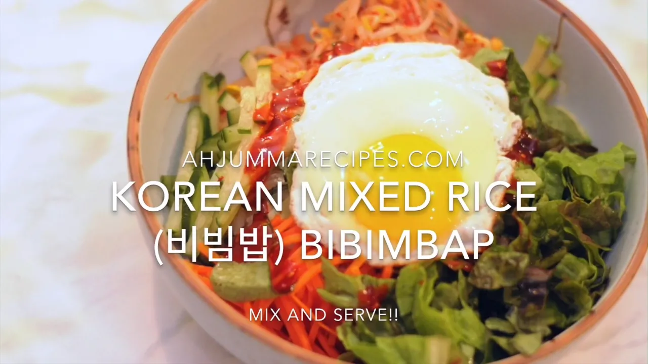 Ahjumma Recipes - Korean Mixed Rice (Bibimbap, )