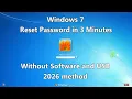 2026 Reset Windows 7 Password Without Software or USB Easy Method